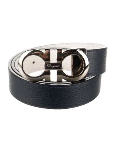 Pre-owned Ferragamo Leather Belt In Blue