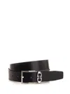 Ferragamo Reversible Leather Belt In Blue