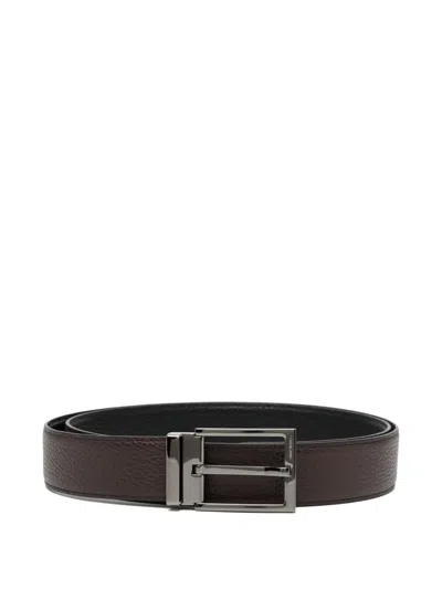 Ferragamo Leather Belt In Brown
