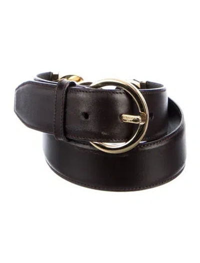 Pre-owned Ferragamo Leather Belt In Brown