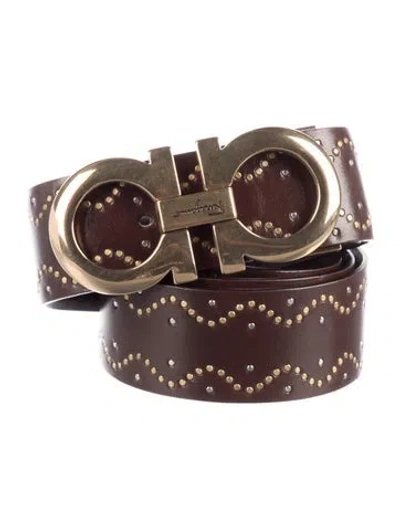 Pre-owned Ferragamo Leather Belt In Brown