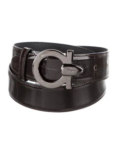 Pre-owned Ferragamo Leather Belt In Brown