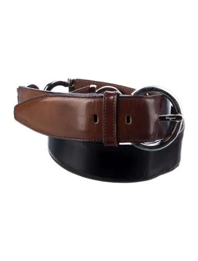 Pre-owned Ferragamo Leather Belt In Brown