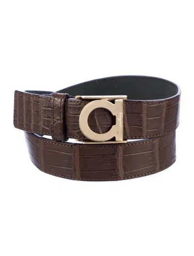 Pre-owned Ferragamo Leather Belt In Brown