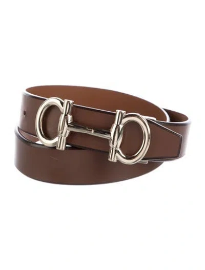 Pre-owned Ferragamo Leather Belt In Brown