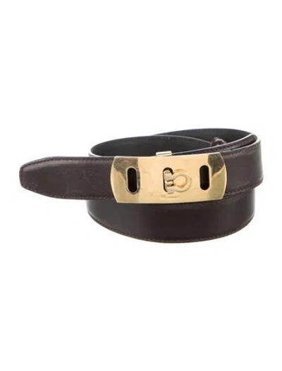 Pre-owned Ferragamo Leather Belt In Brown
