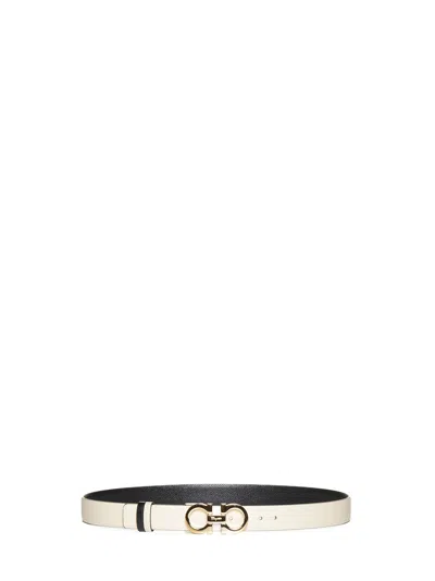 Ferragamo Leather With Logo Buckle Belt In Pattern