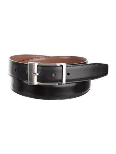 Pre-owned Ferragamo Leather Belt Kit In Black