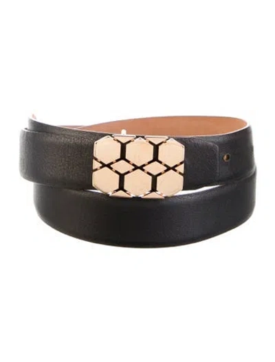 Pre-owned Ferragamo Leather Belt Kit In Black