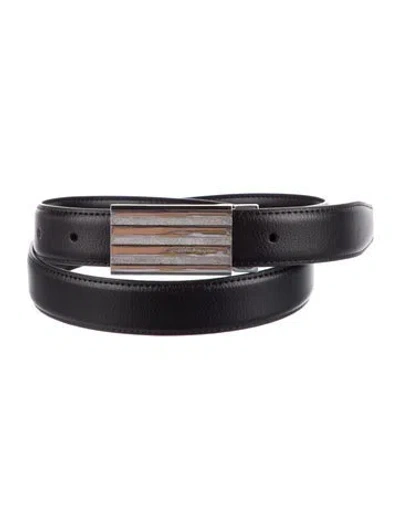 Pre-owned Ferragamo Leather Belt Kit In Black
