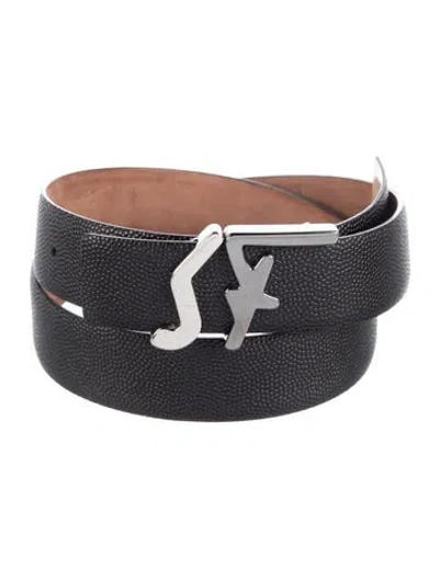 Pre-owned Ferragamo Leather Belt Kit In Black