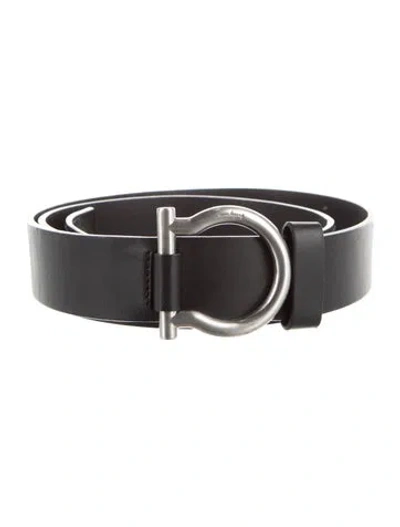 Pre-owned Ferragamo Leather Belt Kit In Black