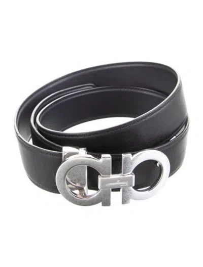 Pre-owned Ferragamo Leather Belt Kit In Black