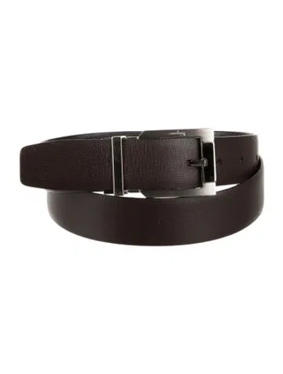 Pre-owned Ferragamo Leather Belt Kit In Black