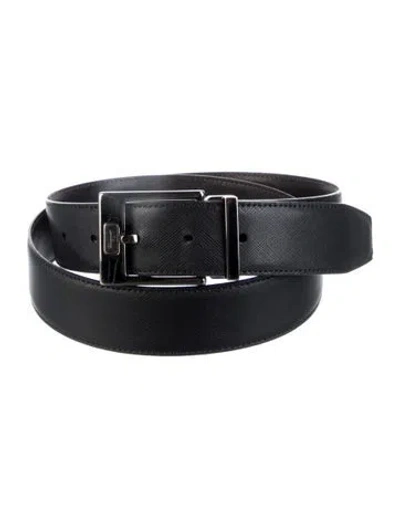 Pre-owned Ferragamo Leather Belt Kit In Black