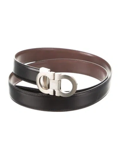 Pre-owned Ferragamo Leather Belt Kit In Brown
