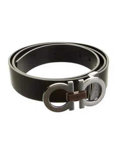 Pre-owned Ferragamo Leather Belt Kit In Brown