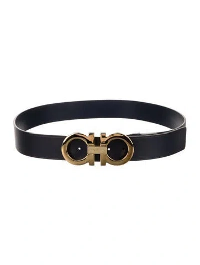 Pre-owned Ferragamo Leather Belt Kit W/ Tags In Blue