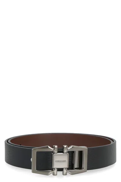 Ferragamo Leather Belt In Nero