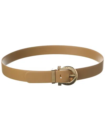 Ferragamo Leather Belt In Neutral
