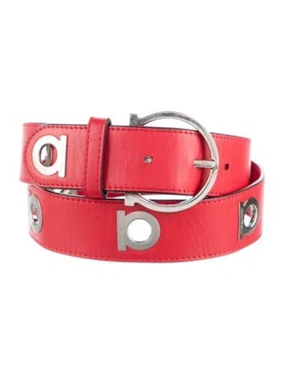 Pre-owned Ferragamo Leather Belt In Red