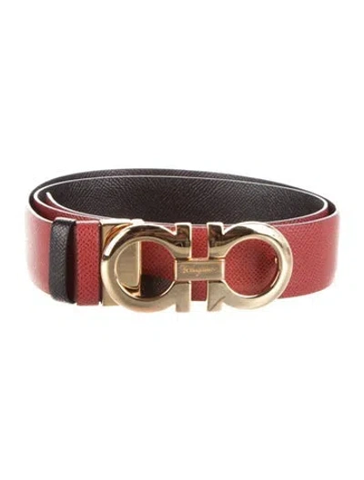 Pre-owned Ferragamo Leather Belt In Red