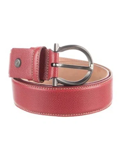 Pre-owned Ferragamo Leather Belt In Red