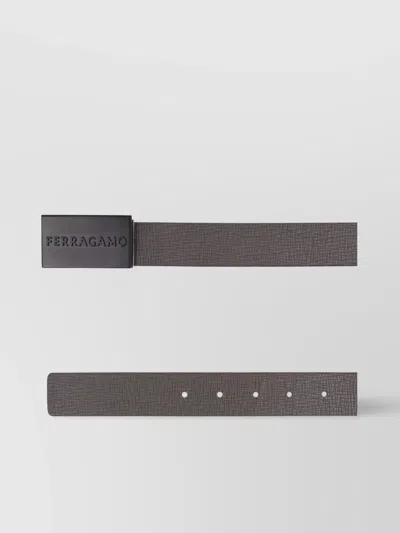 Ferragamo Leather Belt Reversible Design In Brown