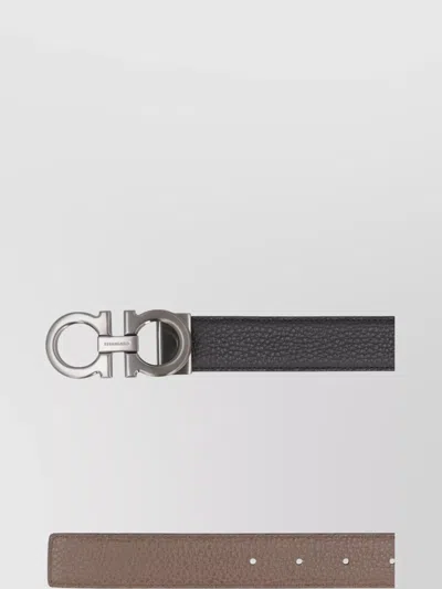 Ferragamo Leather Belt Reversible Design Textured Finish