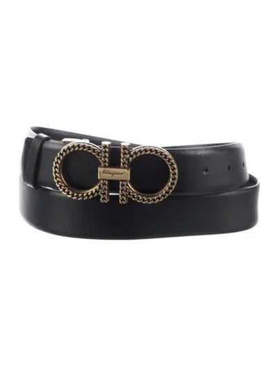 Pre-owned Ferragamo Leather Belt W/ Tags In Black