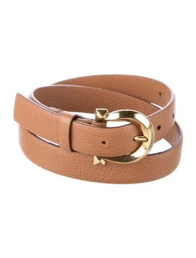 Pre-owned Ferragamo Leather Belt W/ Tags In Brown