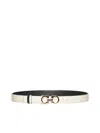 Ferragamo Women Leather Belt In White