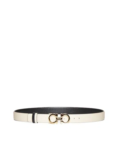 Ferragamo Women Leather Belt In White