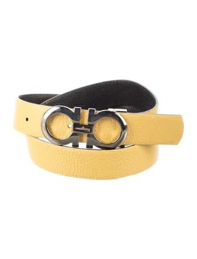 Pre-owned Ferragamo Leather Belt In Yellow