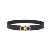 Ferragamo Reversible And Adjustable Gancini Belt In Hammered Leather
