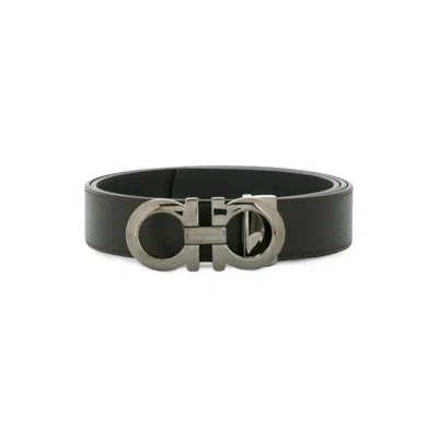 Ferragamo Leather Belts In Black
