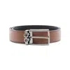 Ferragamo Leather Belt With Reversible Metal Hardware