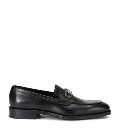 Ferragamo Leather Benedict Loafers In Black