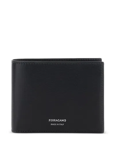 Ferragamo Leather Bi-fold Wallet In Black