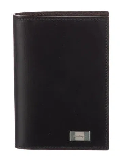 Pre-owned Ferragamo Leather Bifold Wallet In Black