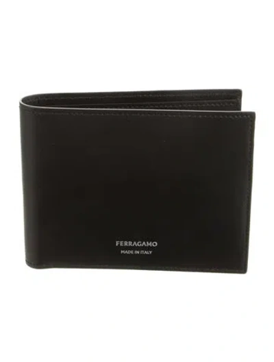 Pre-owned Ferragamo Leather Bifold Wallet In Black