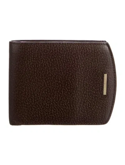 Pre-owned Ferragamo Leather Bifold Wallet In Black