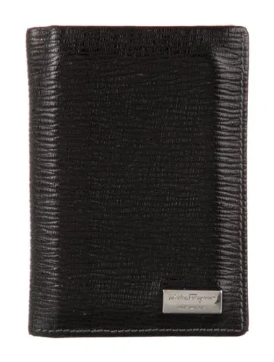 Pre-owned Ferragamo Leather Bifold Wallet In Black