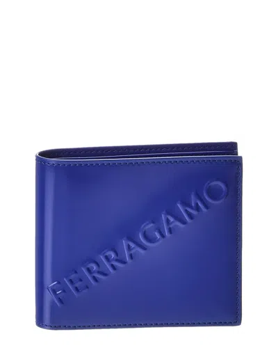 Ferragamo Leather Bifold Wallet In Blue