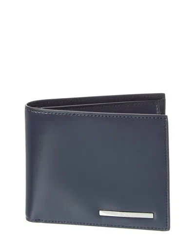 Ferragamo Leather Bifold Wallet In Blue