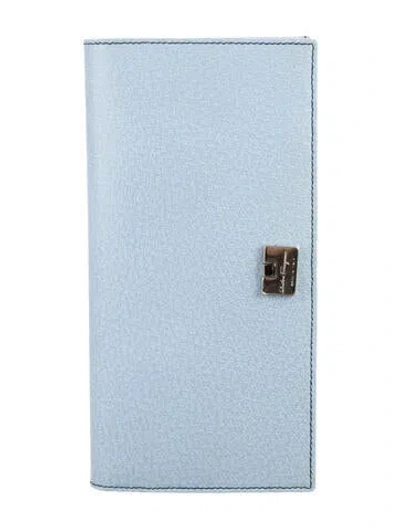 Pre-owned Ferragamo Leather Bifold Wallet In Blue