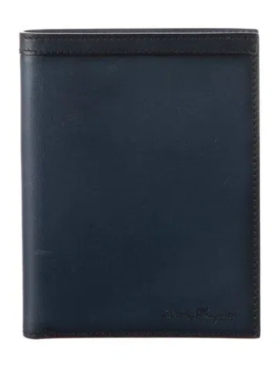 Pre-owned Ferragamo Leather Bifold Wallet In Blue