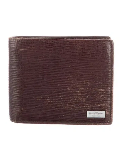 Pre-owned Ferragamo Leather Bifold Wallet In Brown