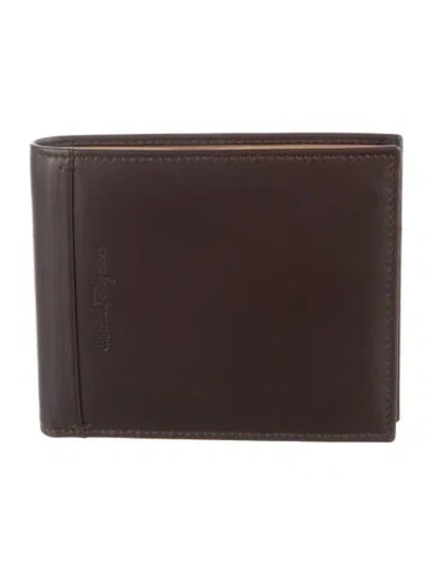 Pre-owned Ferragamo Leather Bifold Wallet In Brown