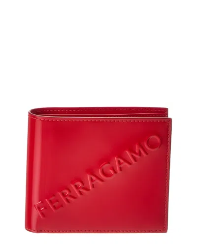 Ferragamo Leather Bifold Wallet In Red